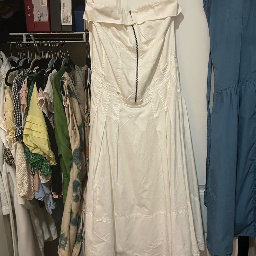 Pilcro Strapless White Dress